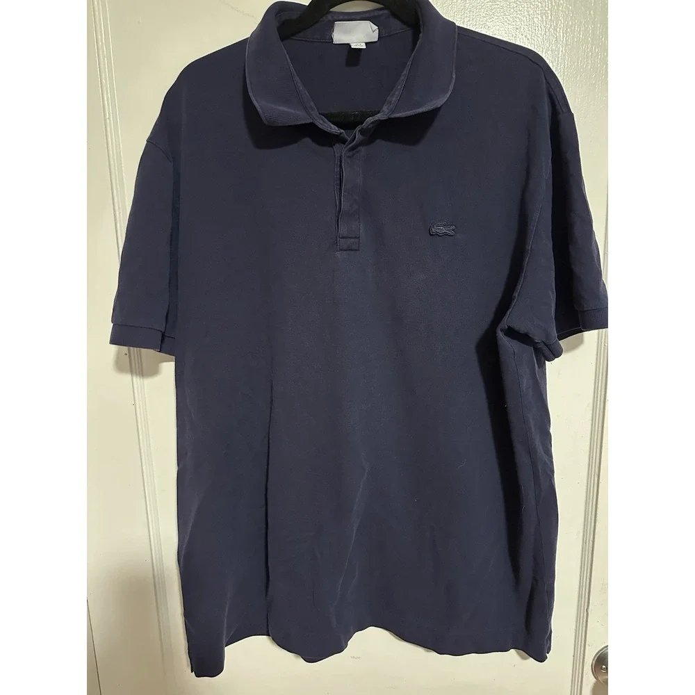 Lacoste Polo Shirt Size FR 9 2XL XXL Mens Navy Blue Regular Fit Short Sleeve